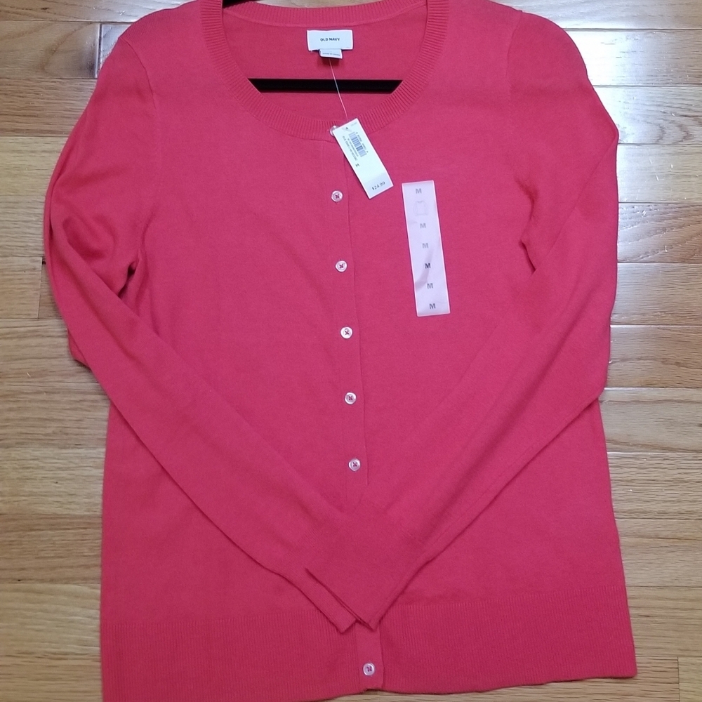 NWT Old Navy Spring Pink M Cardigan